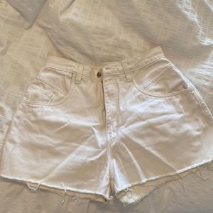 Vintage Bill Blass High Waist White Denim Womens Shorts